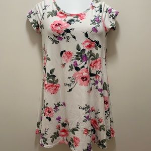 French Atmosphere Floral T-Shirt Dress Size M